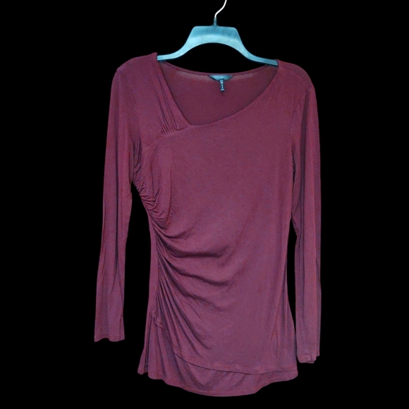 EUC Daisy Fuentes Burgundy Long Sleeve Top Size M - Picture 1 of 4